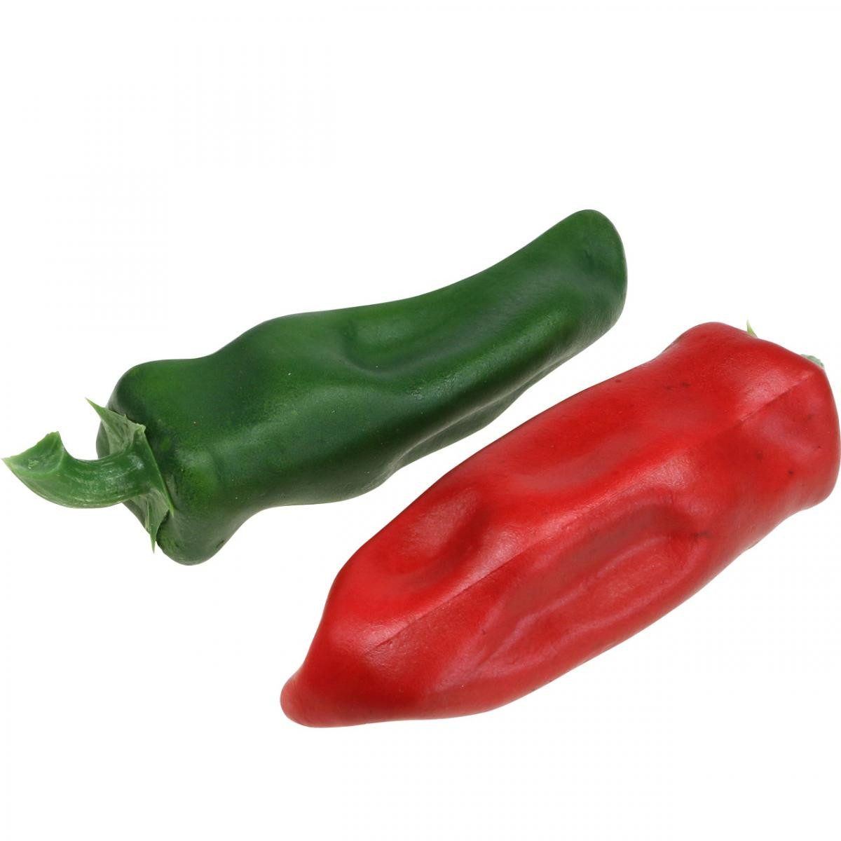 Kunstpflanze Deko-Paprika künstlich Schaufenster Gemüse 14cm 4er Set farbig günstig online kaufen