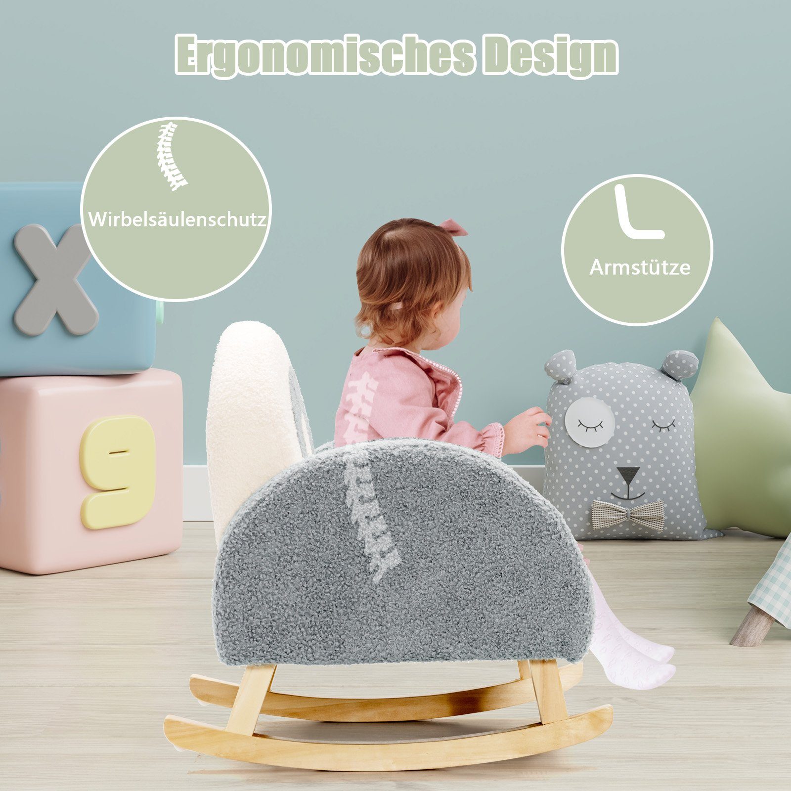 COSTWAY Kindersessel Schaukelstuhl, bis 50 kg