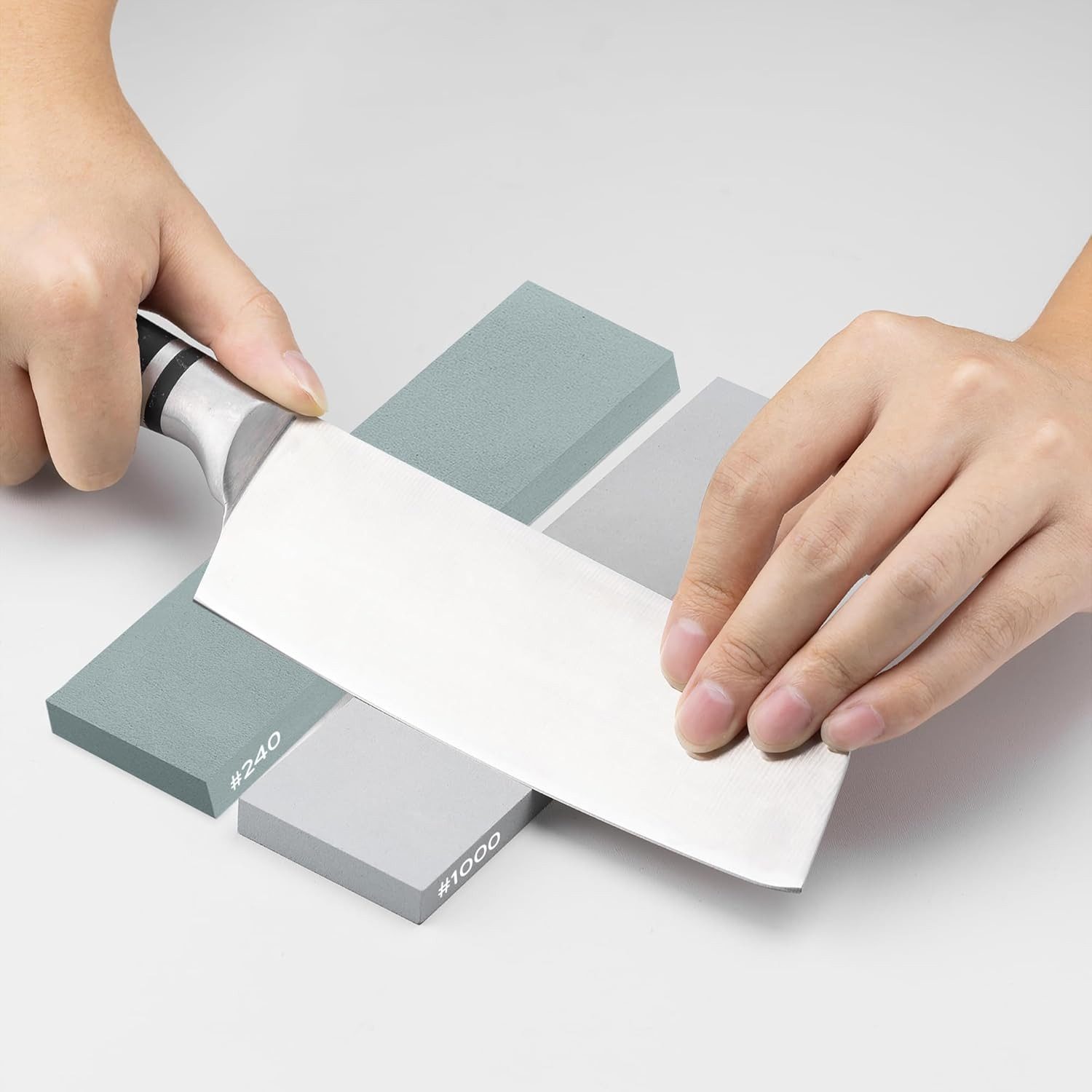 Hawerk Schleifstein Schleifsteine Set 240/1000 Körnung für Messer, grün