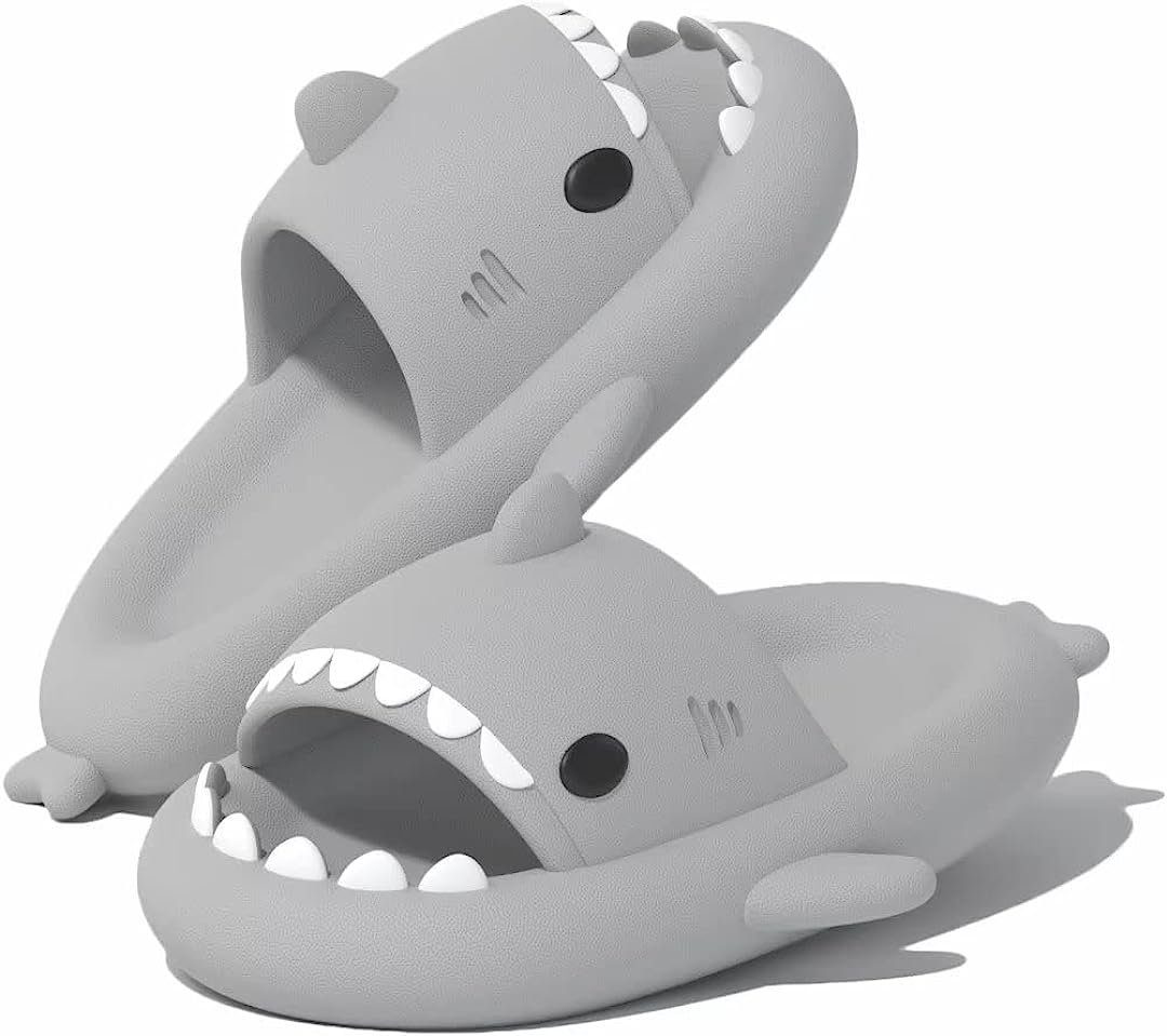 Haiaveng Cloud Shark Slides Pillow Slippers Damen /Herren Hausschuhe  Badeschuh Unisex Badeschuhe für Sommer