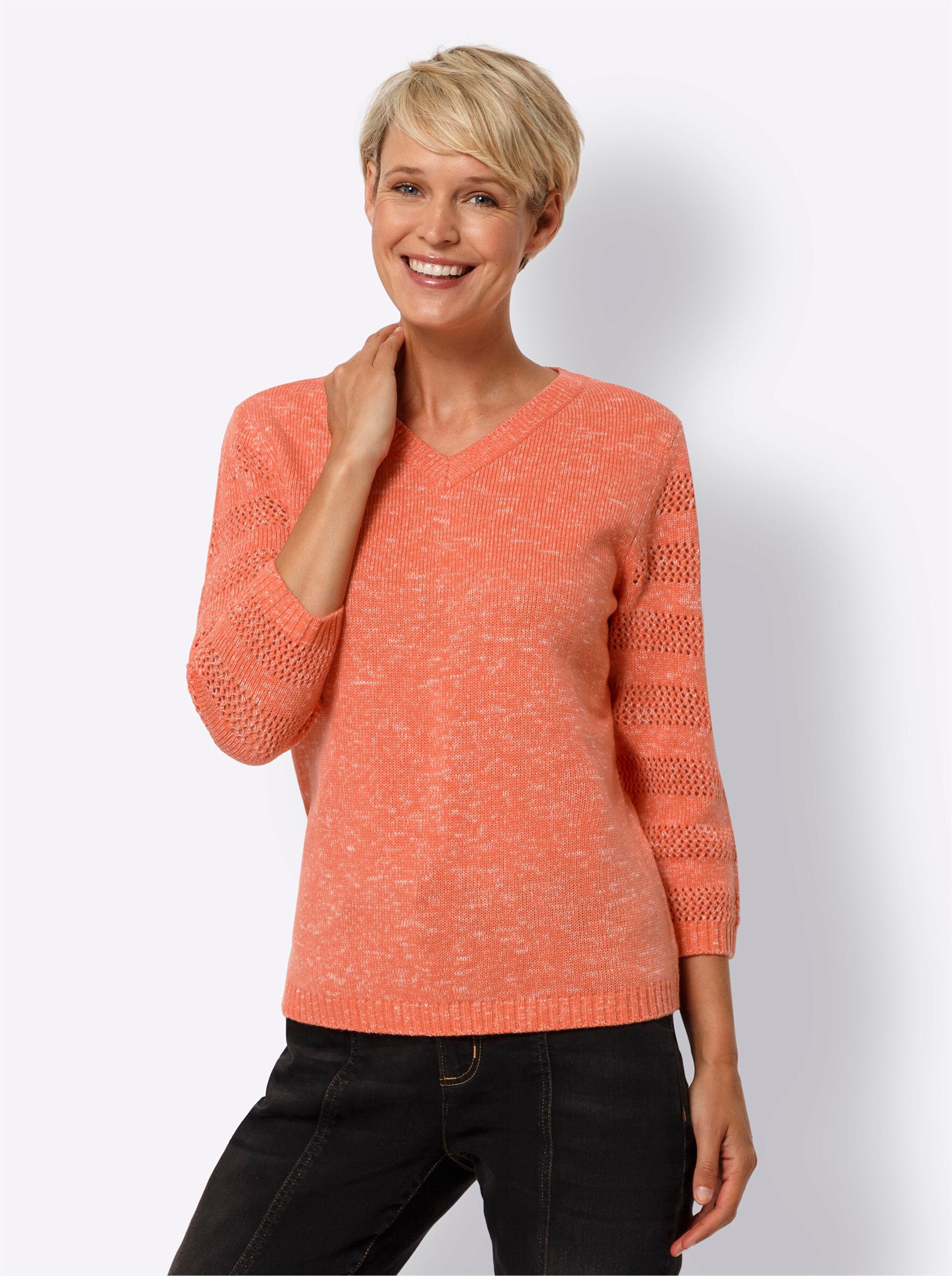 Strickpullover 3/4 Arm-Pullover