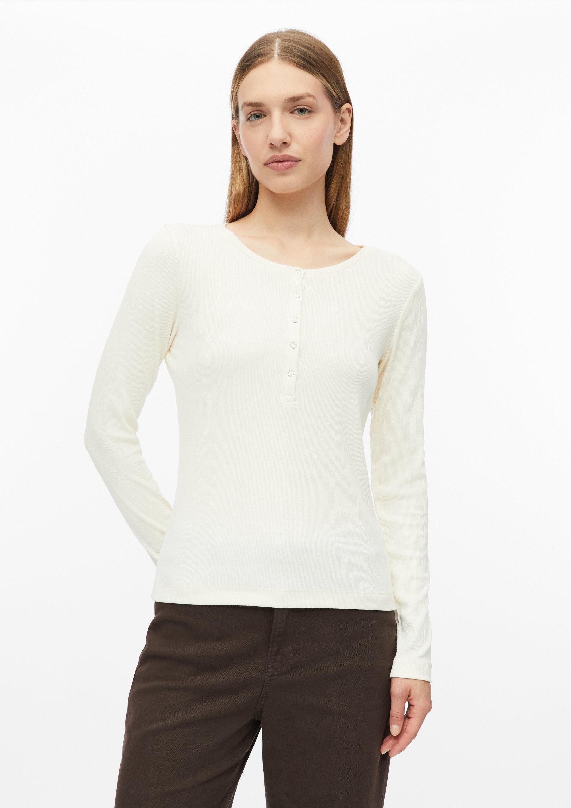 s.Oliver Langarmshirt T-Shirt Ripp-Langarmshirt mit Knopfleiste im Slim Fit
