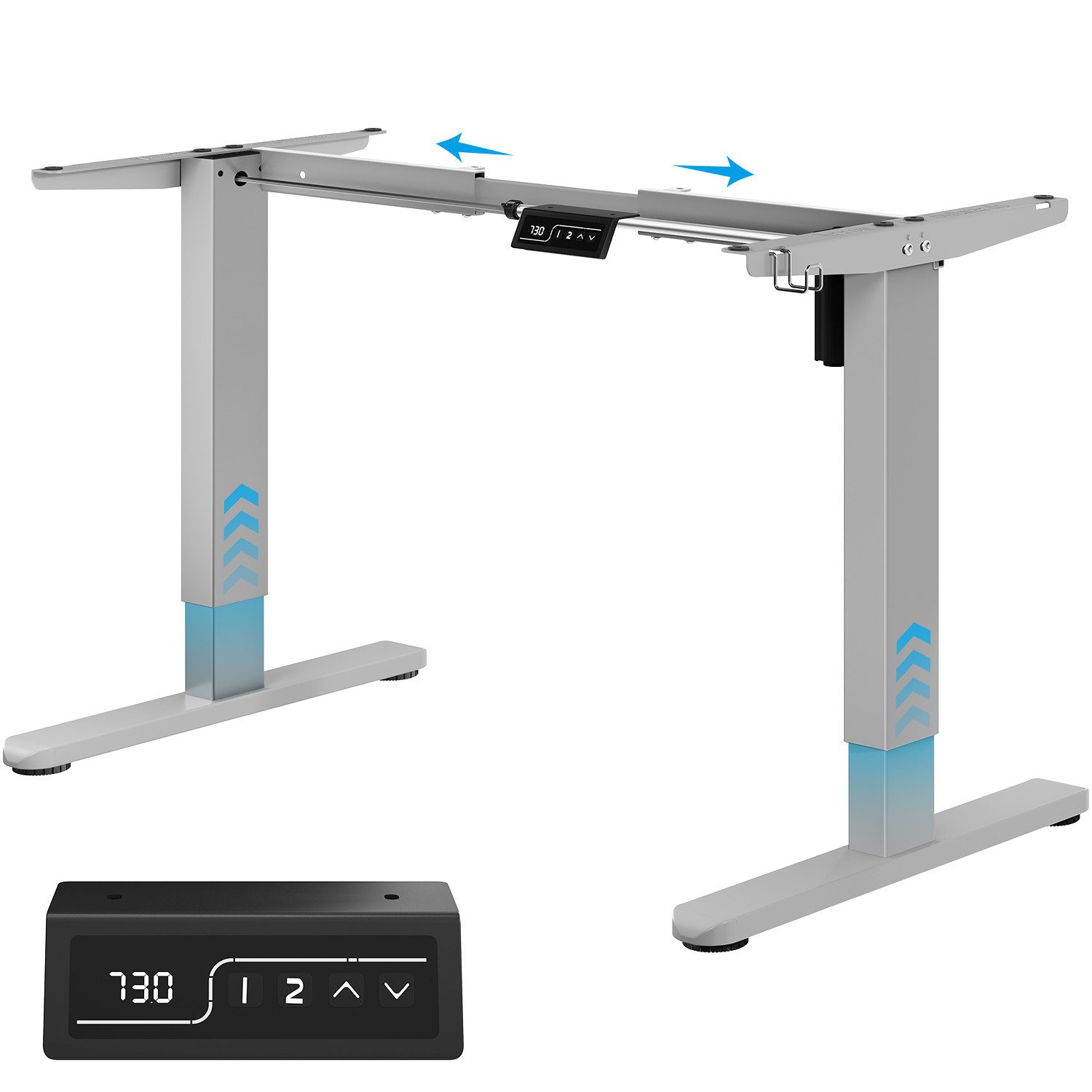 HOMALL Schreibtisch 100-160cm, Elektrisch höhenverstellbares Gestell, Super Belastung (LED-Anzeige mit zwei Speichereinstellungen für die …