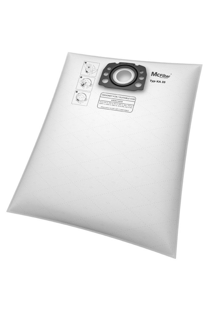 McFilter Staubsaugerbeutel (10 Stück) geeignet für Kärcher 2.863-006.0, KFI 487 Staubsauger, passend für WD4, WD5, WD6 P Premium, SE 5.100, SE 6.100, KWD4, KWD5, KWD6, 10 St., wie 2.863-006.0, für Nass-/Trockensauger, Kunststoffdeckscheibe