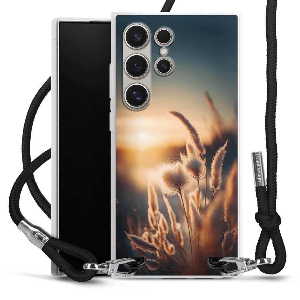 DeinDesign Handyhülle Pampasgras Sonne Natur Beautiful Back Light with AI, Samsung Galaxy S24 Ultra Handykette Hülle mit Band Case zum Umhängen