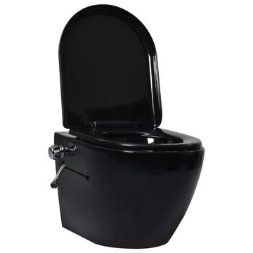 vidaXL Tiefspül-WC »Wand-WC ohne Spülrand mit Einbau-Spülkasten Keramik Schwarz«