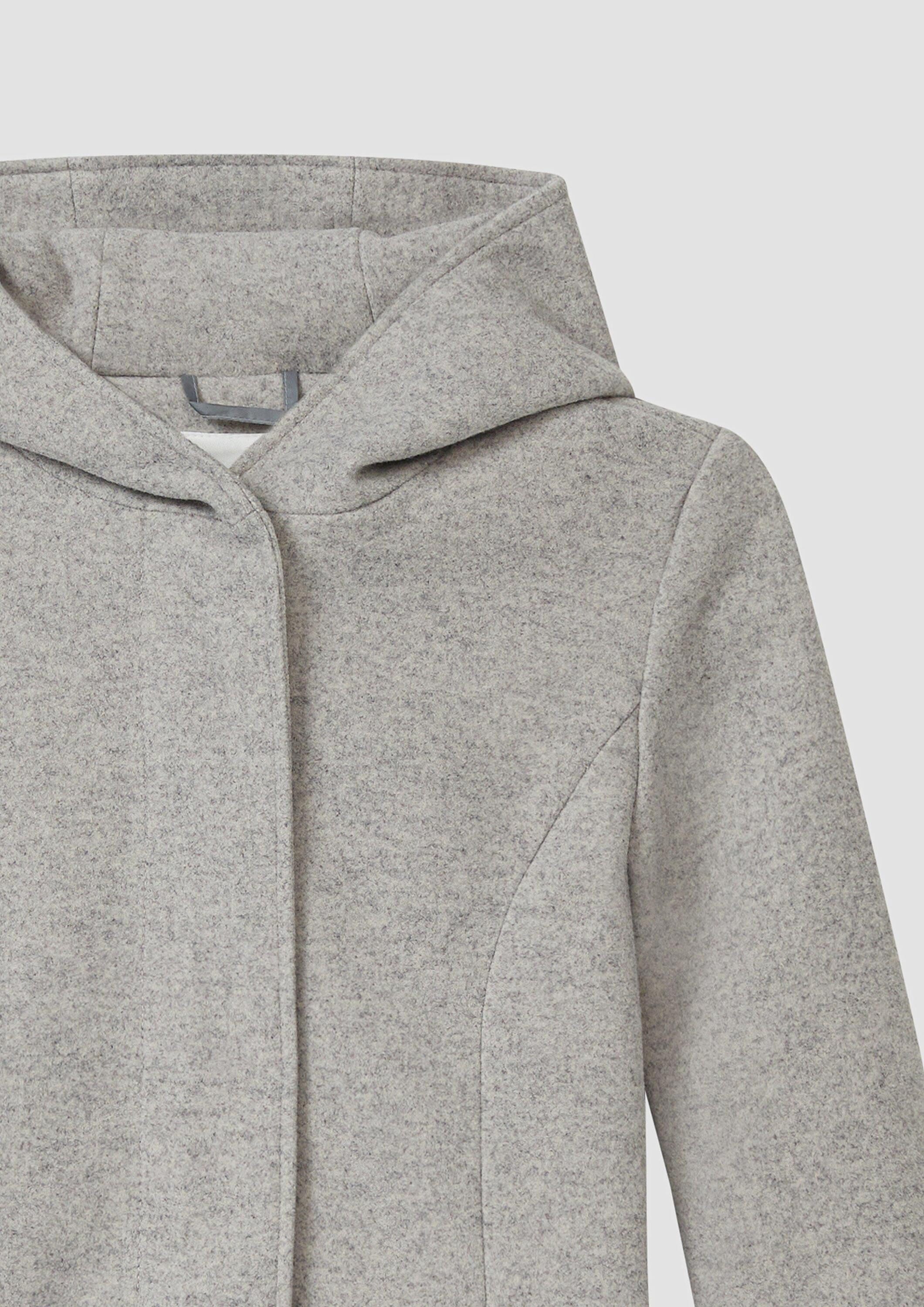 s.Oliver Outdoorjacke Outdoor-Mantel Webware-Mantel mit fixierter Kapuze und verdeckter Knopfleiste – Bild 4 von 4