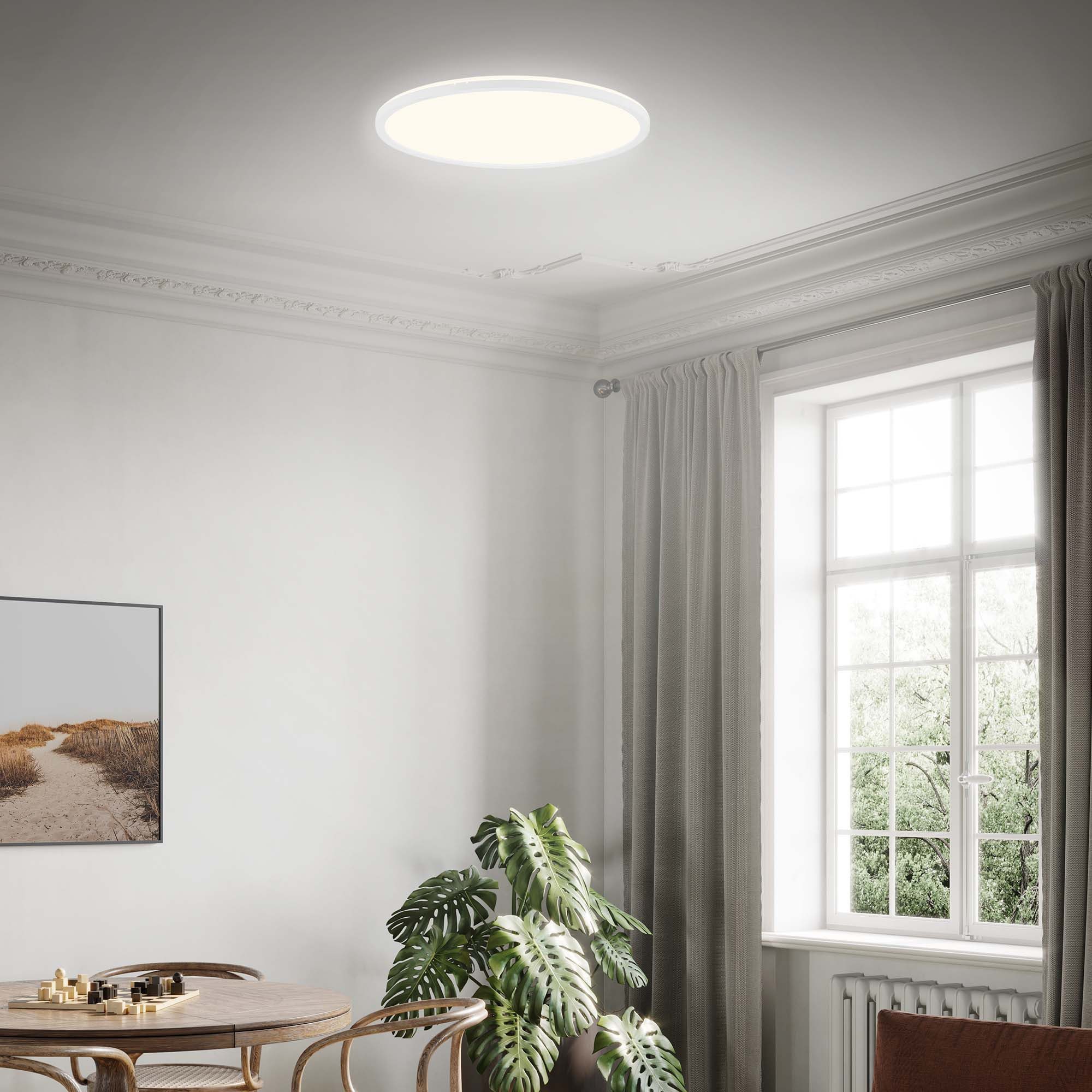 Briloner Leuchten LED Deckenleuchte Deckenlampe Panel Backlight-Effekt SLIM Ultraflach EEK, Standard, LED fest integriert, LED wechselbar, 4000K, Verschiedene Ausführungen, Schwarz/Weiß Wohnzimmer Schlafzimmer Küche