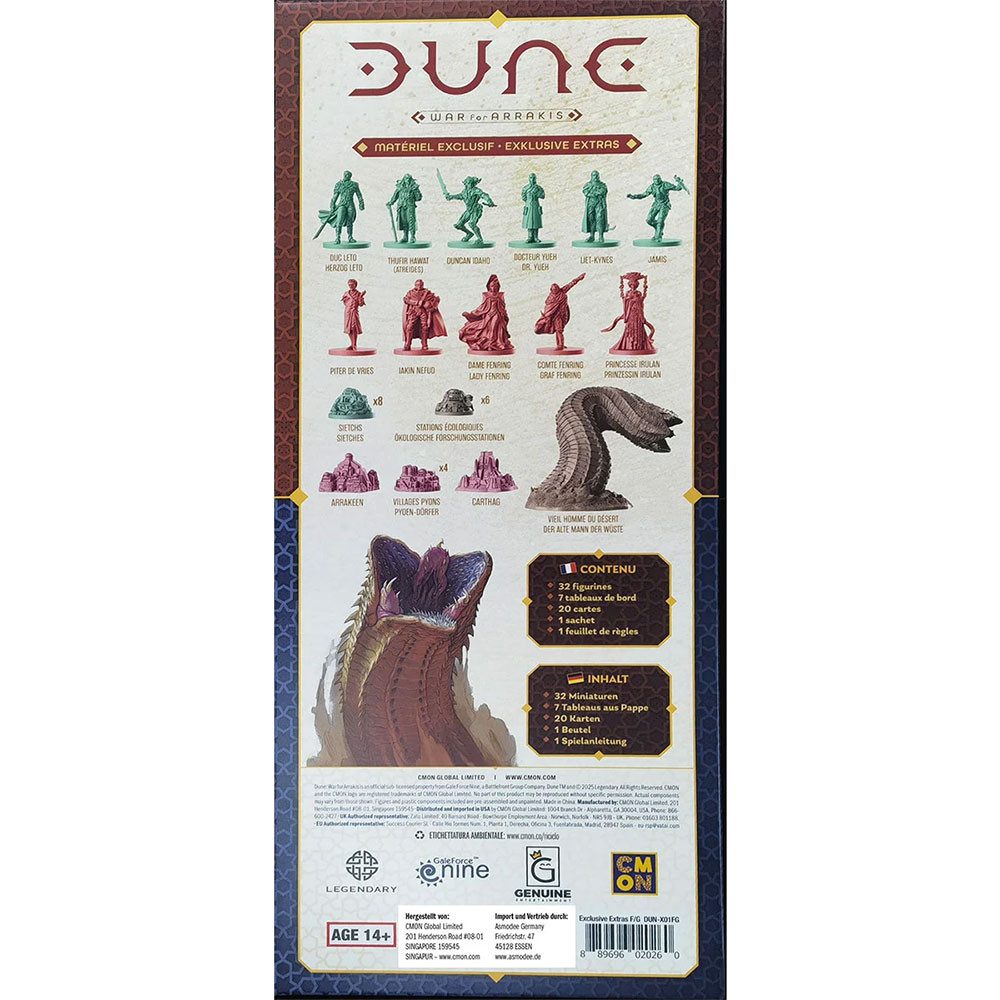 Asmodee Spiel Dune: Krieg um Arrakis Exclusive Extras (DE/FR) Erweiterung Miniaturen