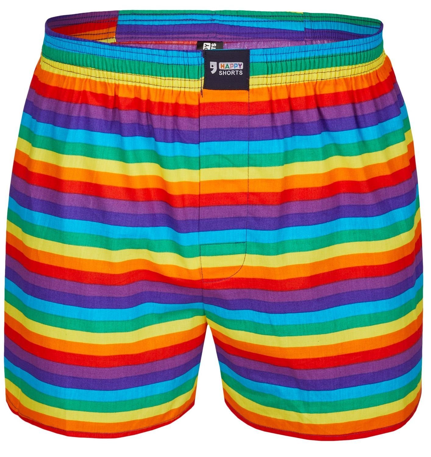 HAPPY SHORTS Boxershorts Happy Shorts Herren american Boxer Boxershorts Shorts Webboxer Pride Stripes Streifen (1-St)