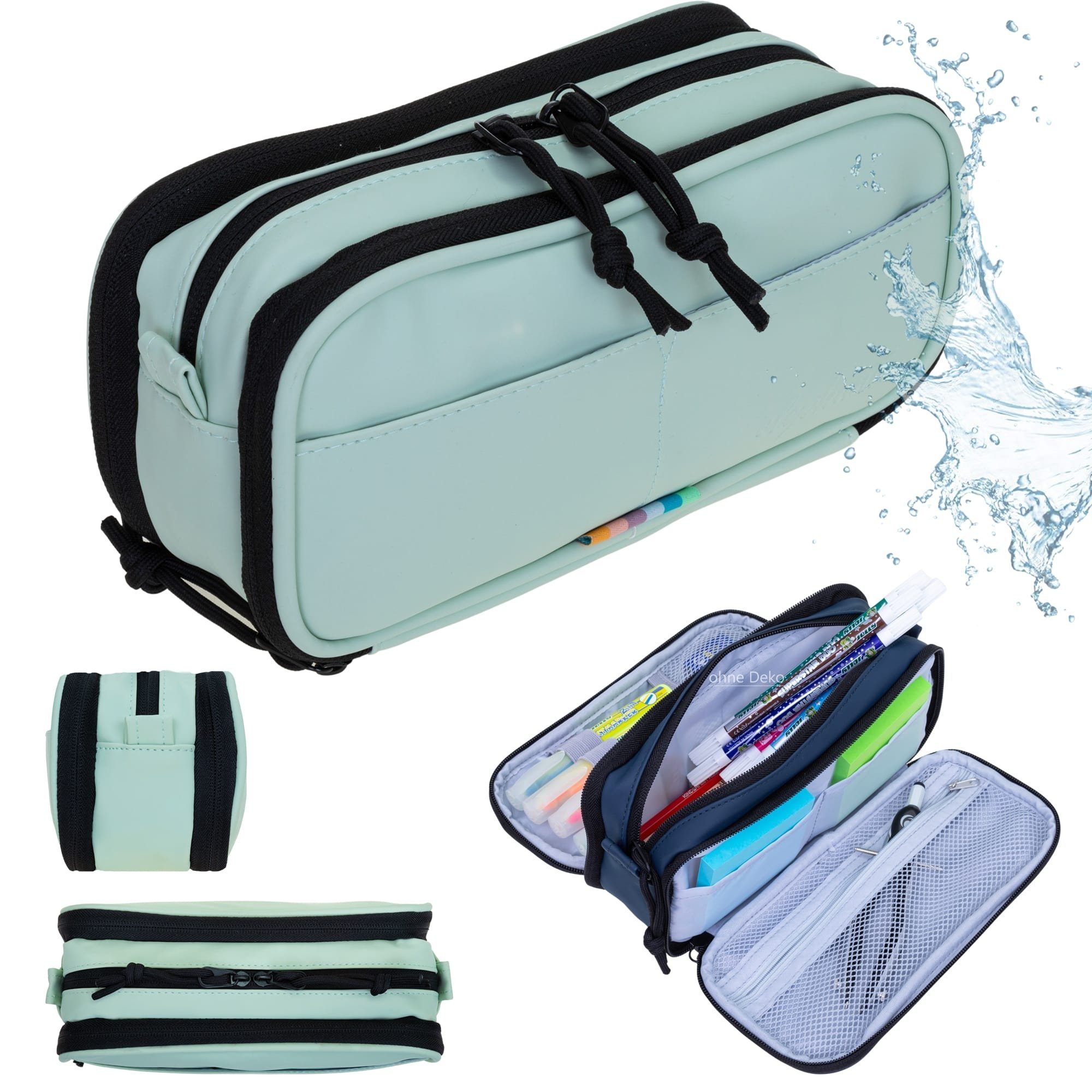 ELEPHANT Federmäppchen Hydro Mäppchen Organizer wasserabweisend, Federtasche Schule Büro Office Stifte Tasche klein