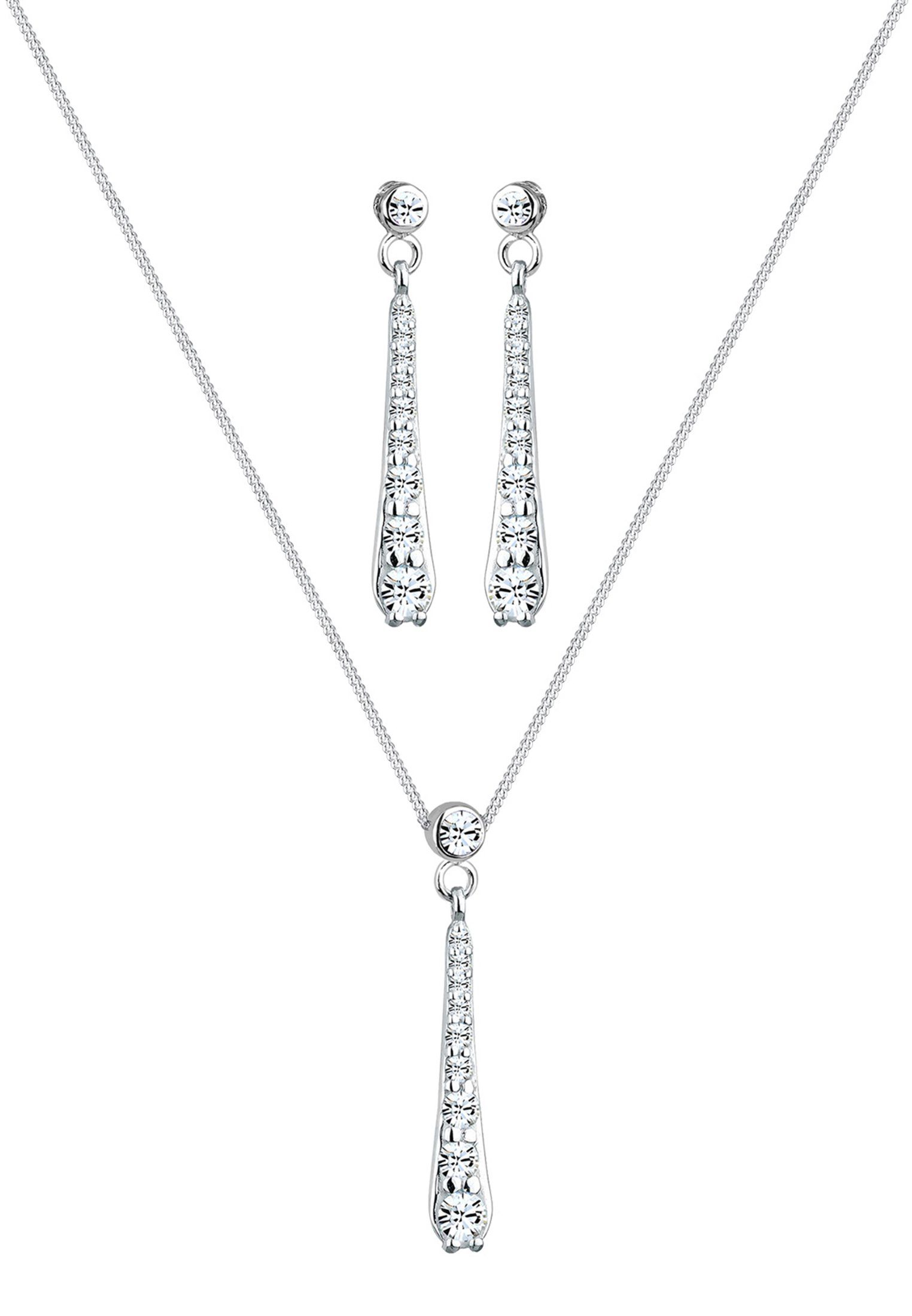 Elli Schmuckset Weiß 925 Sterling Silber, mit Kristallen von Swarovski® günstig online kaufen