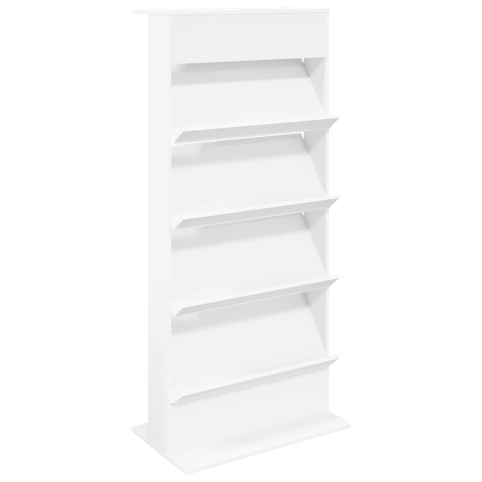 vidaXL Zeitungsständer Magazinregal Weiß 70 x 41 x 156 cm Holzwerkstoff (1 St)