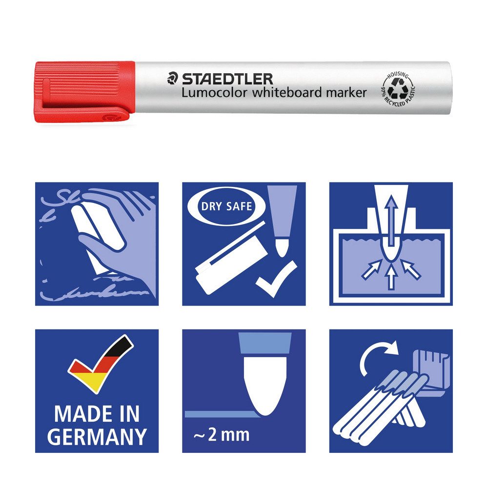 STAEDTLER Whiteboard Marker Staedtler Lumocolor 351 351 WP6 Whiteboardmarker Rot, Blau, Grün, Schw