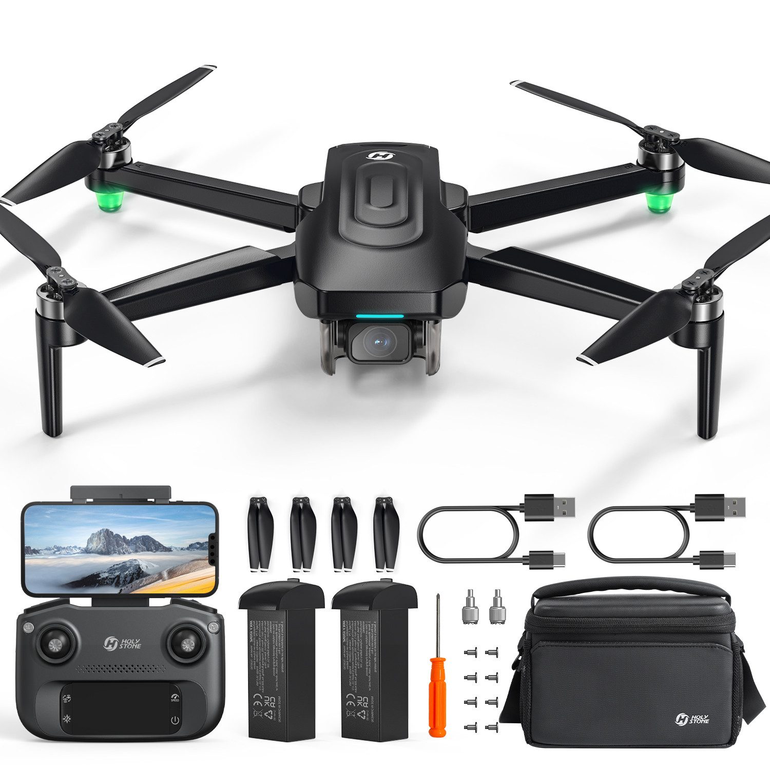 HOLY STONE GPS Drohne für Erwachsene – 4K EIS Kamera + 60 Min Flugzeit Drohne (Faltbare RC Modelle mit 60 Min Flugzeit)