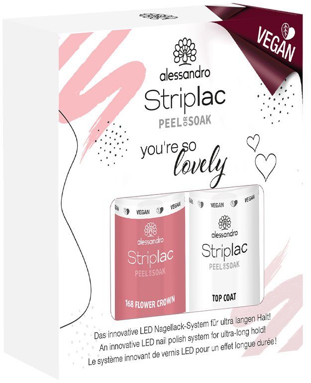 OR Lovely UV-Nagellack VEGAN, STRIPLAC Set PEEL alessandro international - SOAK 2-tlg.