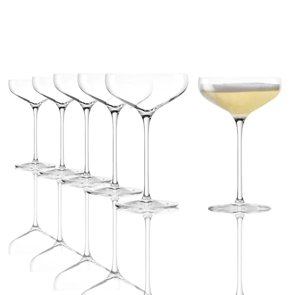 Stölzle Sektglas Stölzle Lausitz Swing Champagnerschale 300 ml 6e Set, Glas