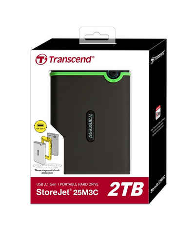 Transcend HDD externe Festplatte StoreJet 25M3 2,5 Zoll 2TB USB Typ C iron gray externe HDD-Festplatte