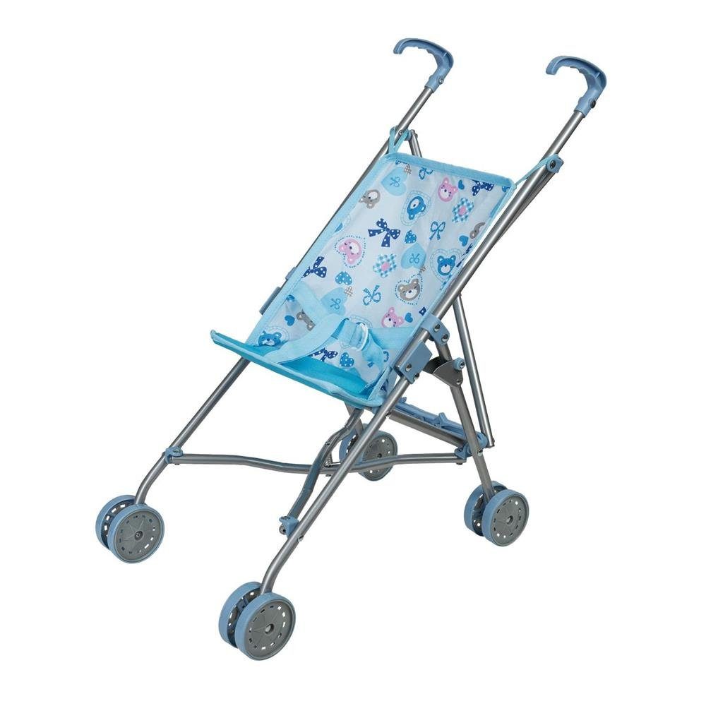 Idena Puppenbuggy 40069, Puppenwagen zusammenklappbar Bärchen Motiv Blau günstig online kaufen