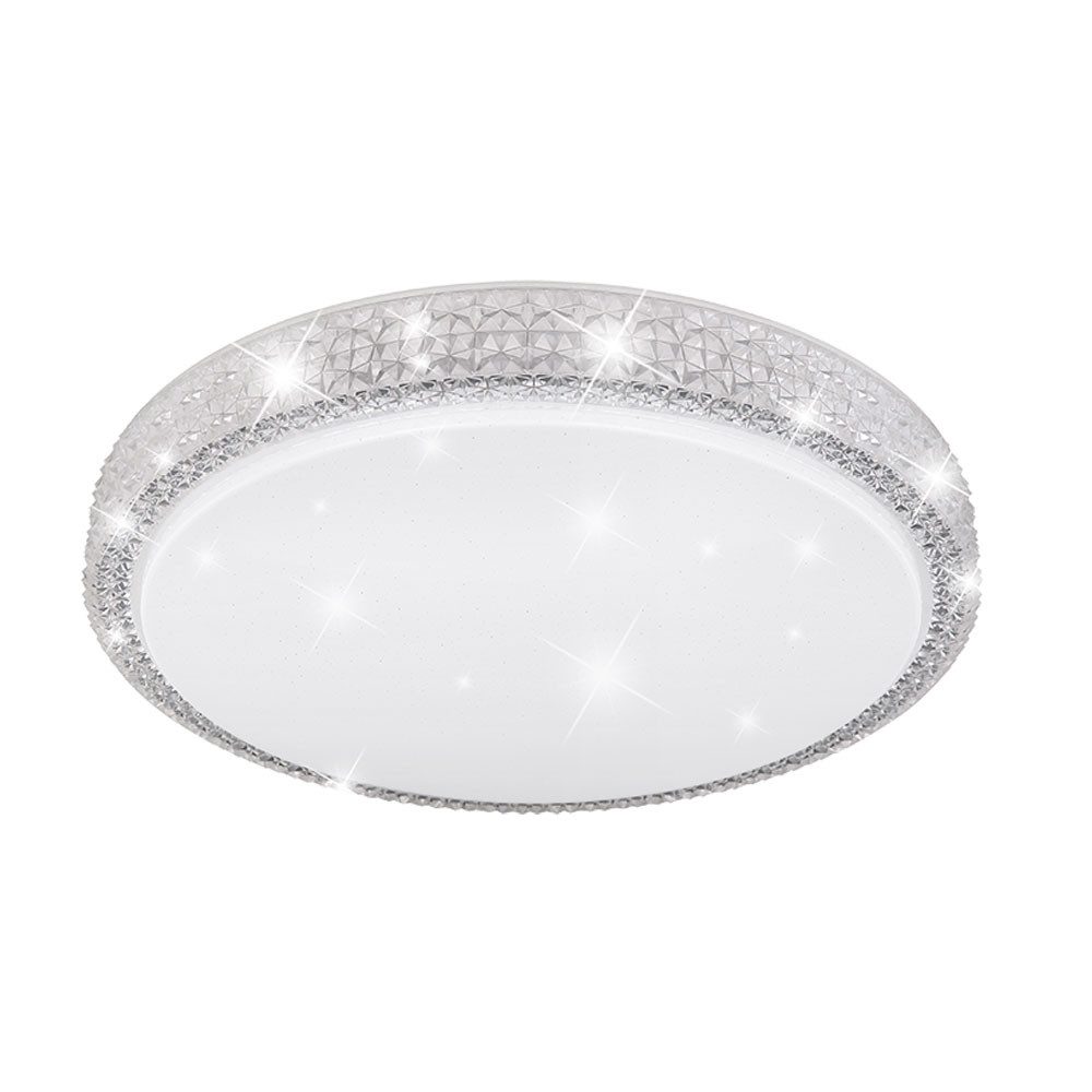 GLOBO LIGHTING LED Deckenleuchte, LED-Leuchtmittel fest verbaut, Warmweiß, LED Deckenlampe Kristall Deckenleuchte Sternen Effekt Durchmesser 40cm