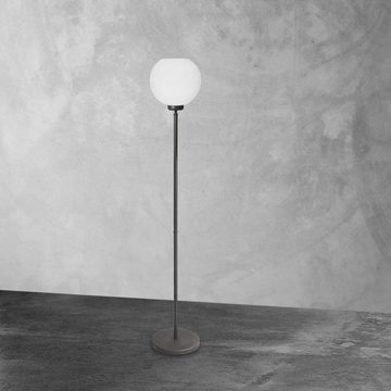 Licht-Erlebnisse Stehlampe MARKUS, ohne Leuchtmittel, in Bronze dunkel matt Weiß E27 152 cm Glas Messing Jugendstil