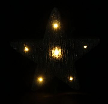 Dekoleidenschaft LED-Dekofigur "Stern" in Holz Optik mit Beleuchtung, Ø 43 cm, Outdoor Leuchtdeko, große Leuchtfigur, Weihnachtsdeko, Winterdeko, Gartendeko für Draußen
