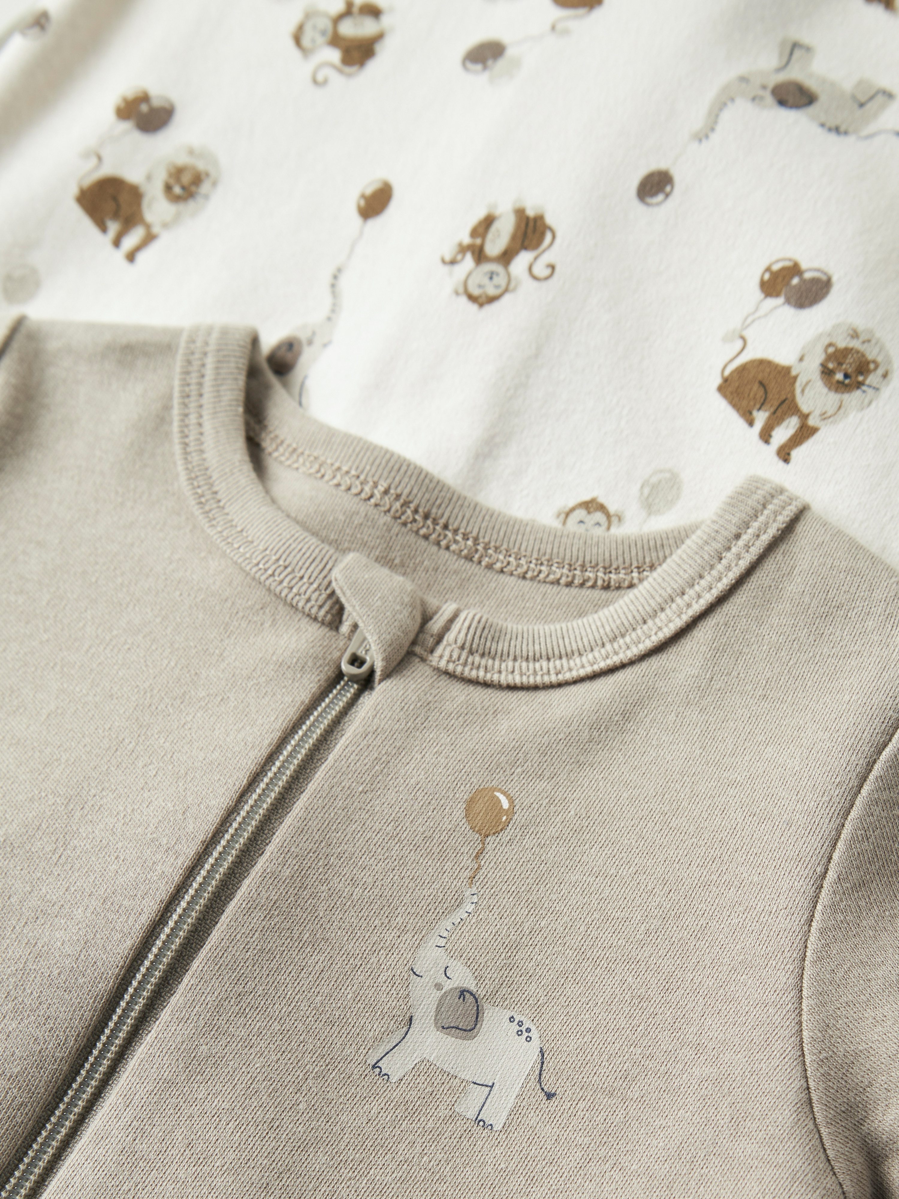 Name It Schlafoverall NBNNIGHTSUIT 2P ZIP FF ANIMAL NOOS (Packung, 2-tlg)