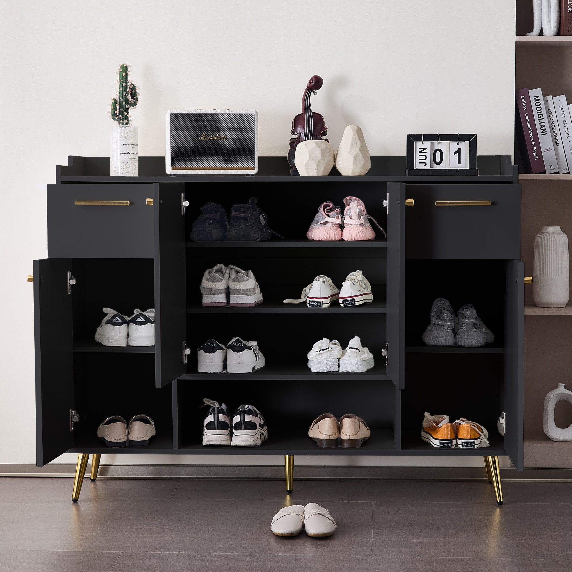 Flieks Schuhschrank Schuhkommode mit 2 Schubladen günstig online kaufen