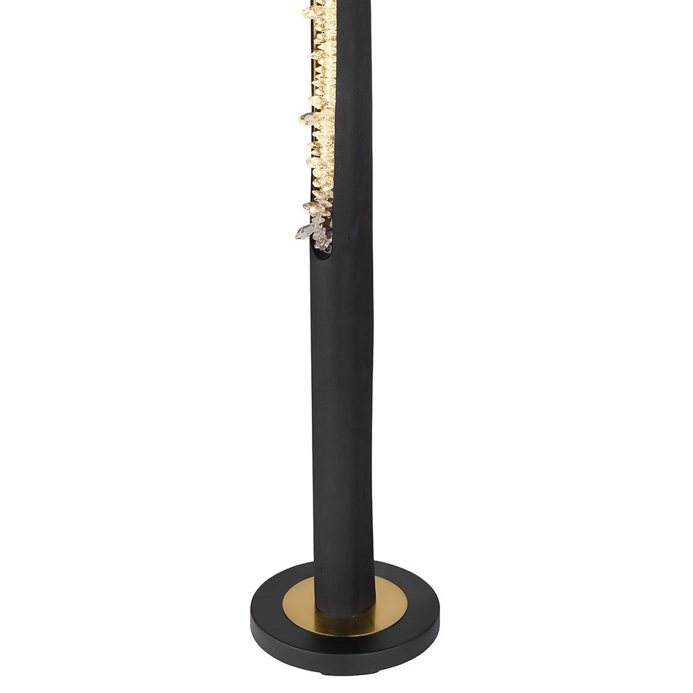 Stehleuchte Beistellleuchte Kristall Globo schwarz LED-Leuchtmittel verbaut, fest Dimmer Warmweiß, LED Stehlampe, Standleuchte LED