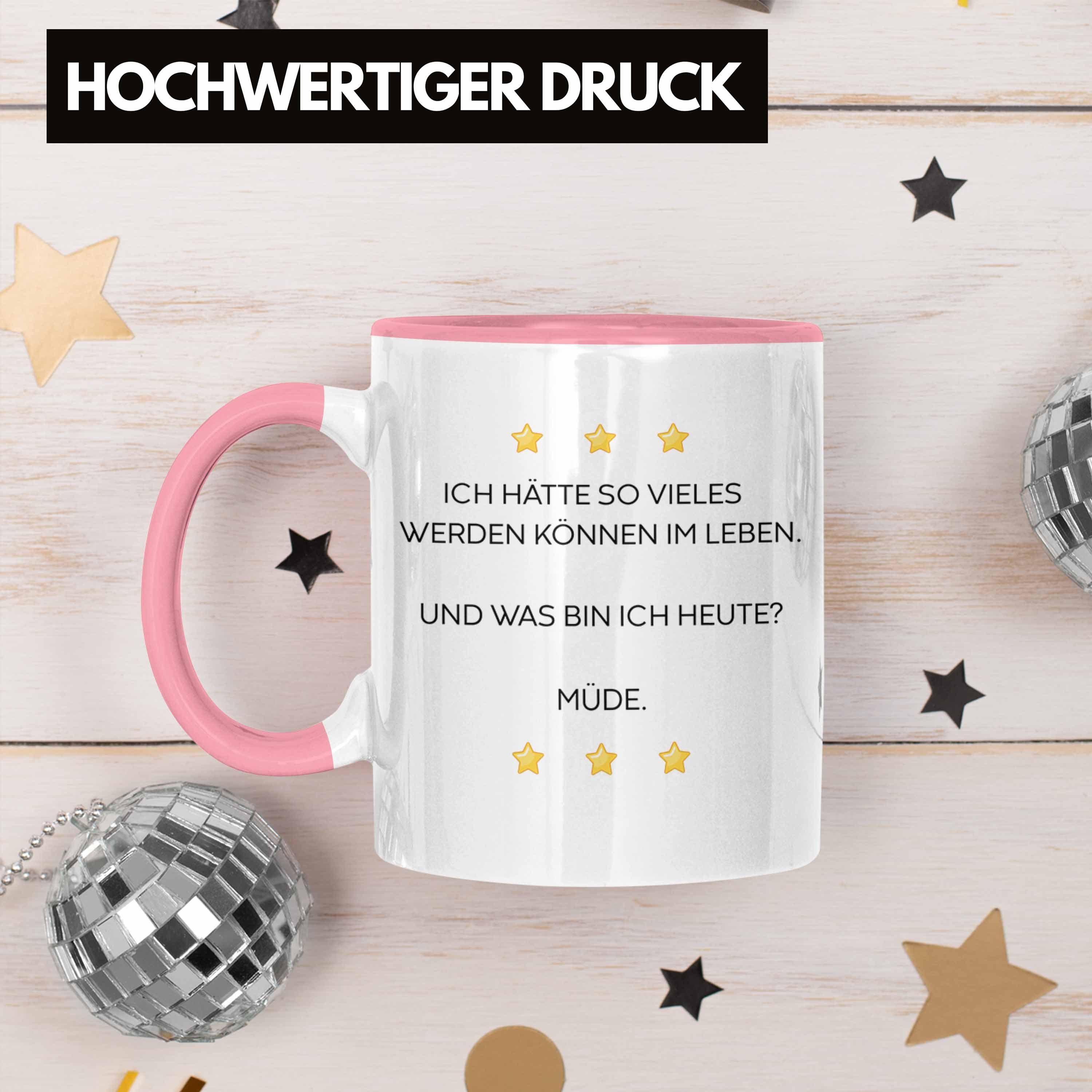 Frauen Büro mit Spruch Tasse Lustige Sprüchen Tassen Kollegin Rosa Tasse Arbeit - Trendation Sarkasmus Montag Lustig Geschenk Männer Becher für Müde mit Trendation