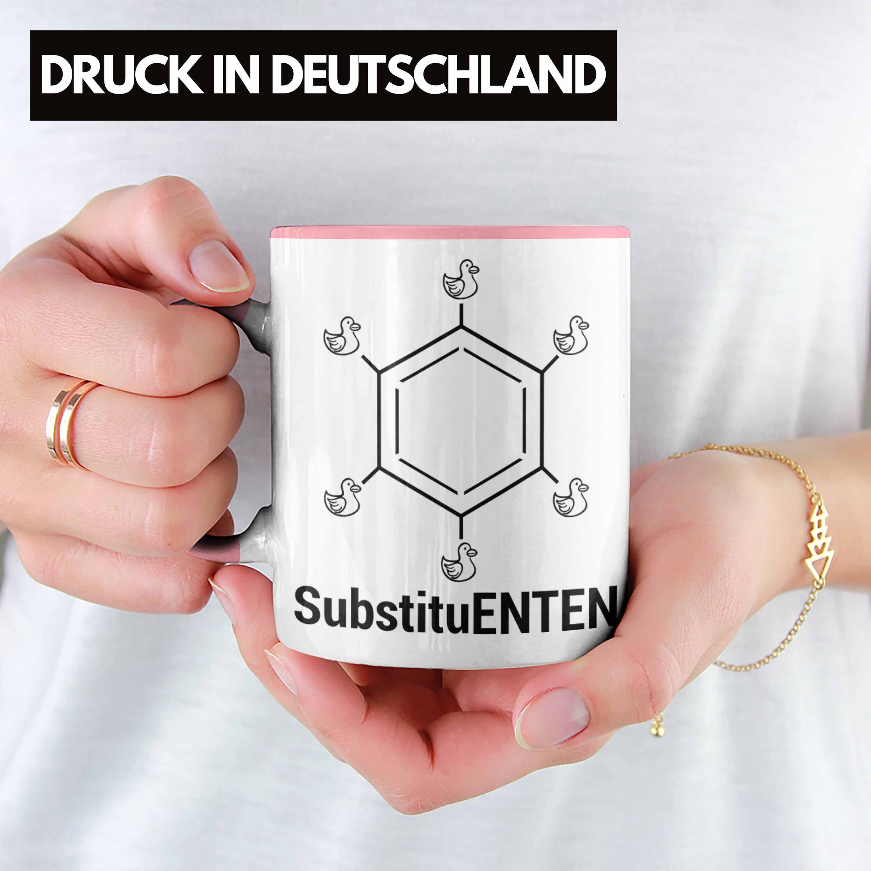 Organische Witz SubstituENTEN Kaffee Trendation Rosa Tasse Tasse Chemiker Chemie Chemie Ente