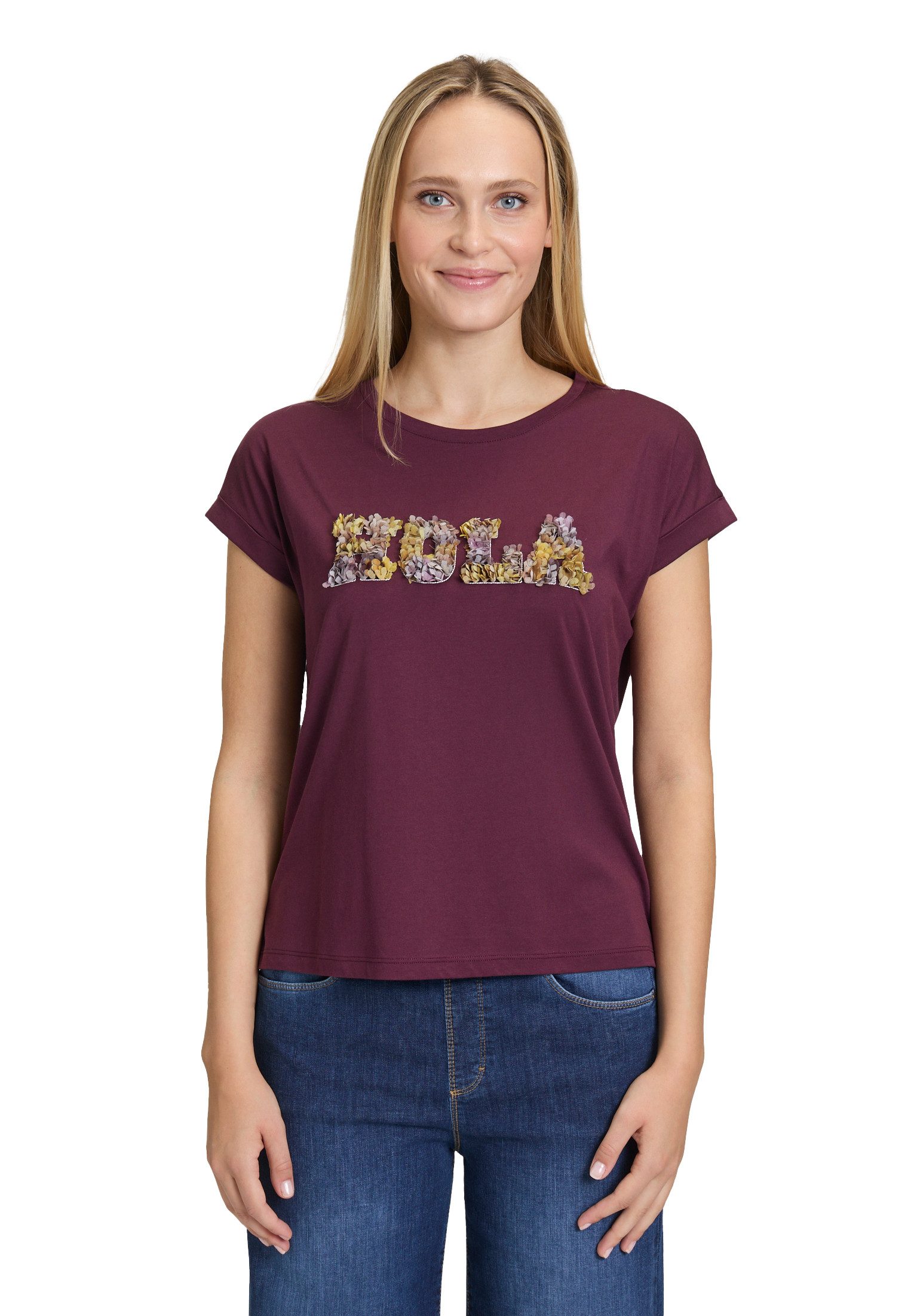 Cartoon Kurzarmshirt Damen Rundhals-Shirt mit Ärmelaufschlag (1-tlg) günstig online kaufen