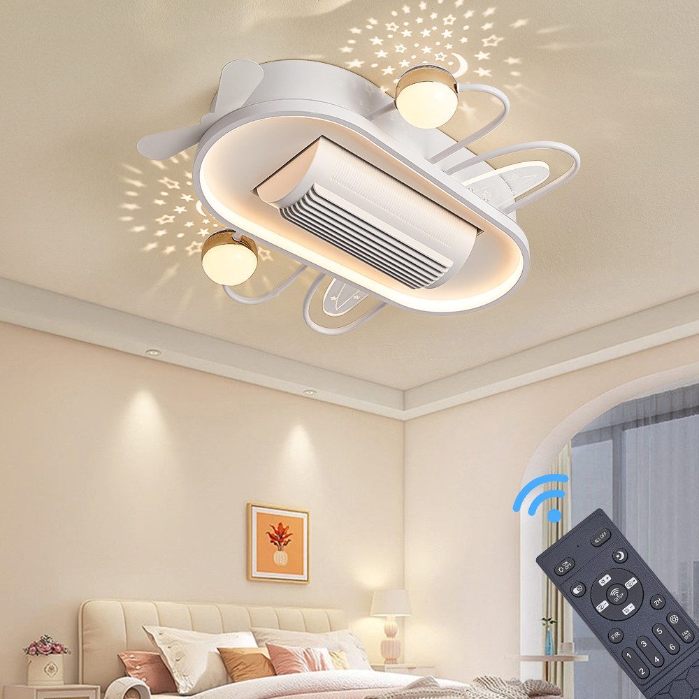 Euroton Deckenventilator Deckenventilator mit LED Beleuchtung mit Fernbedienung einstellbar, 20 cm Durchmesser, Lichtfarbe und Helligkeit einstellbar