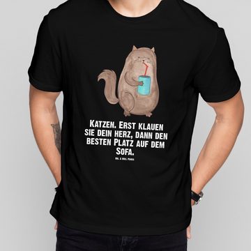 Mr. & Mrs. Panda T-Shirt Katze Dose - Schwarz - Geschenk, T-Shirt, Party, Katzenartikel, Katze (1-tlg)