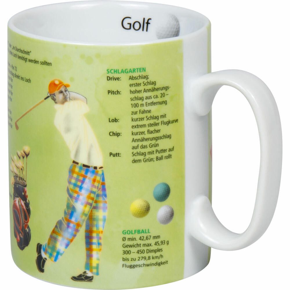 Könitz Becher Wissensbecher Golf, Porzellan