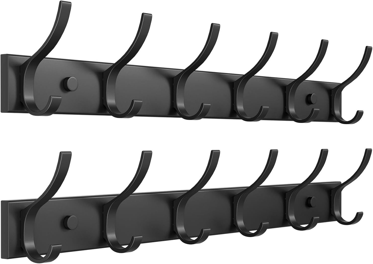 FELIXLEO Garderobenleiste 2 Pack Garderobenleiste Wand mit 6 Haken Schwarz Mantelhaken (1 St)