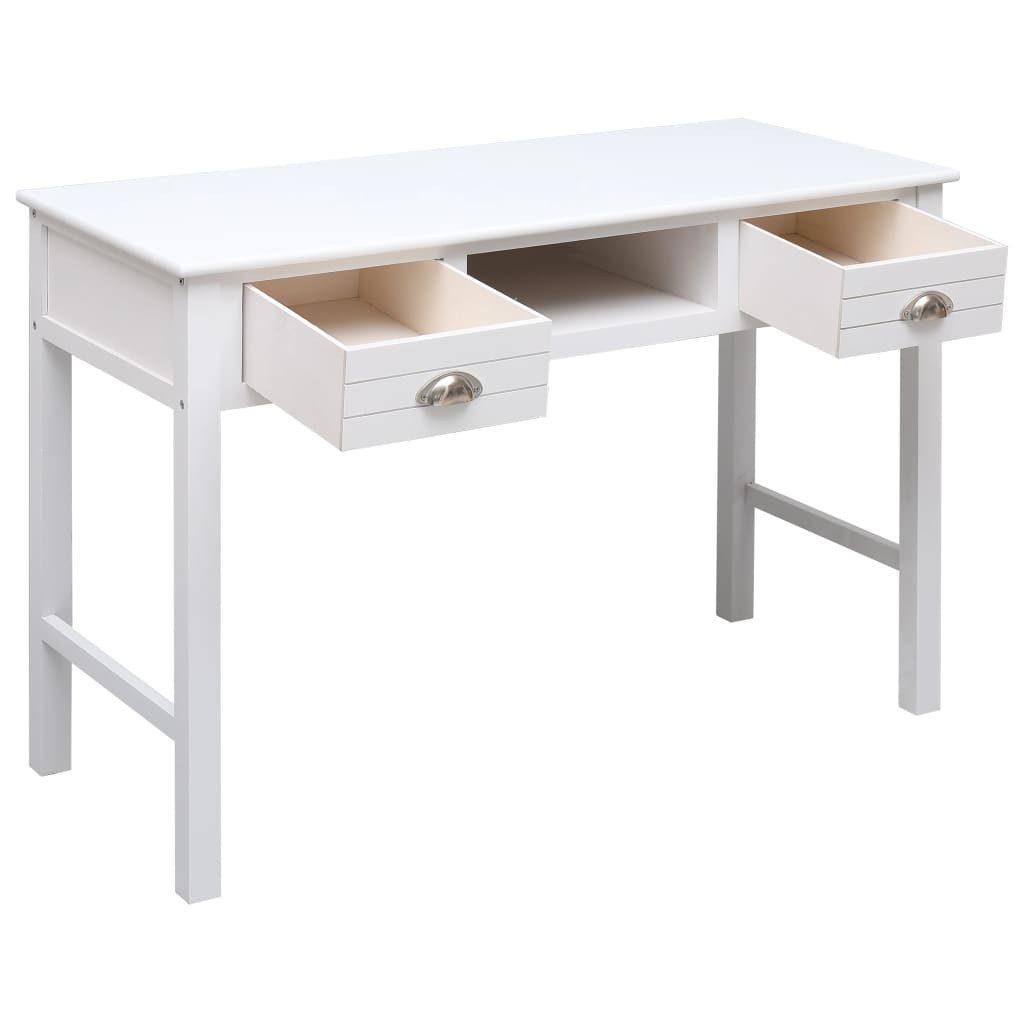 vidaXL Schreibtisch Schreibtisch Weiß 110×45×76 cm Holz