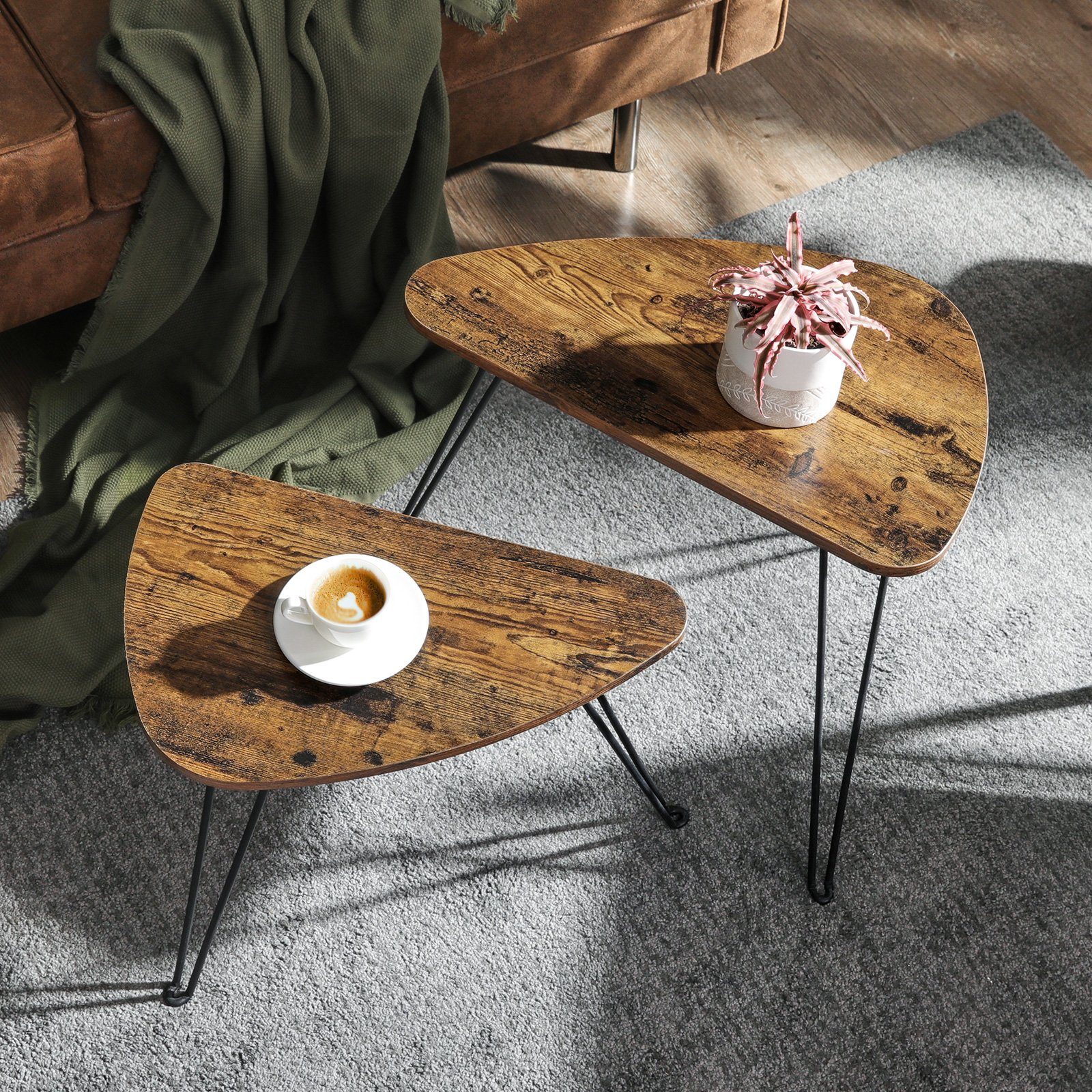 VASAGLE Beistelltisch, 2er Set Couchtische, Satztische, günstig online kaufen
