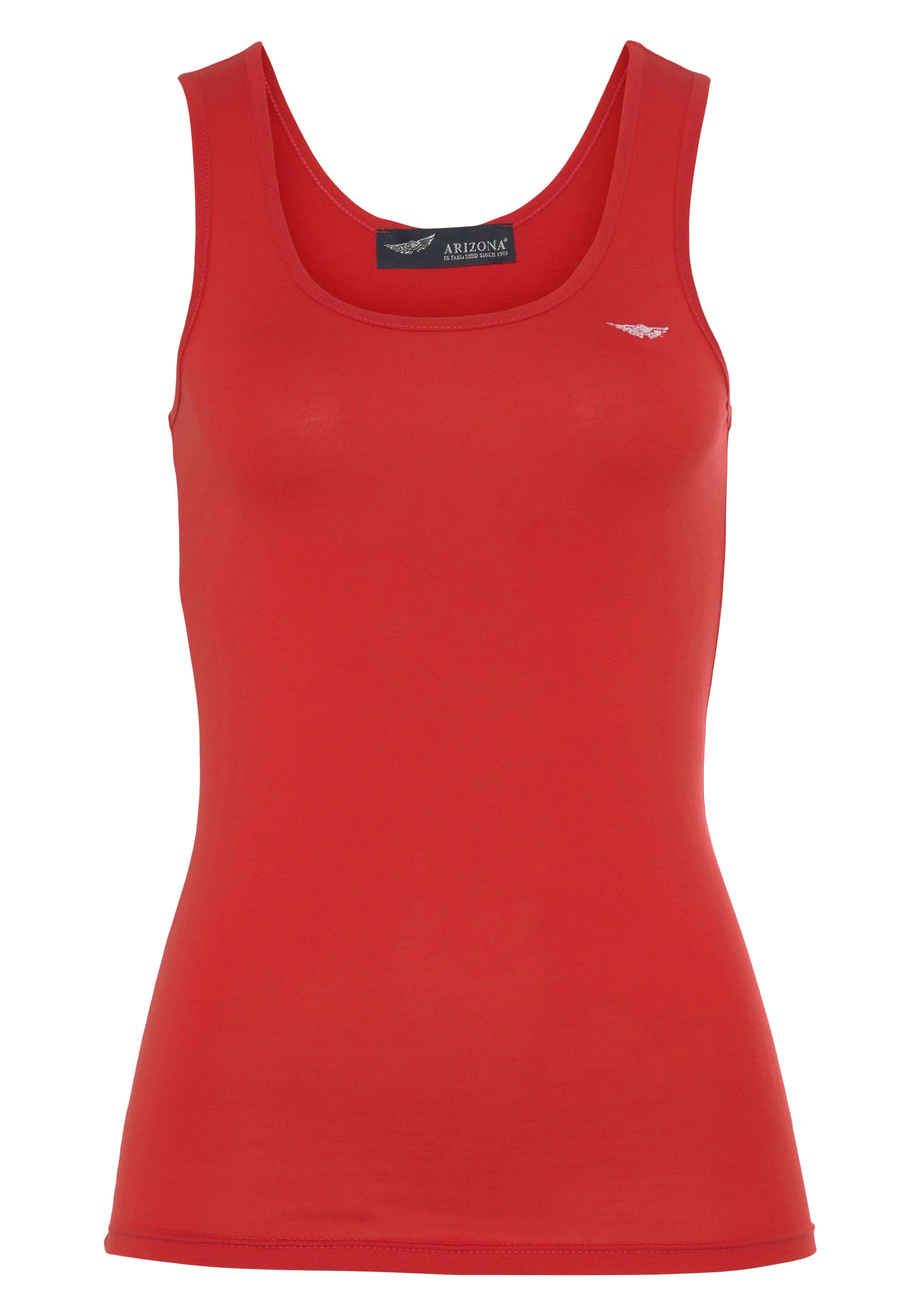 Logo-Stickerei Arizona rot Tanktop mit