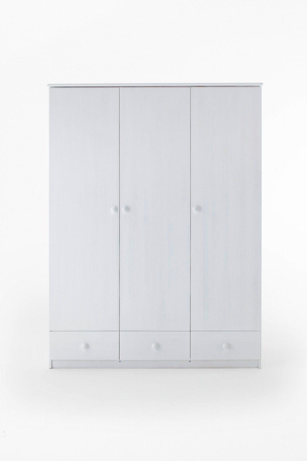 Kleiderschrank 150x198 Natur24 Schubladen Fichte 3 Türen Weiß Progress Kleiderschrank 3