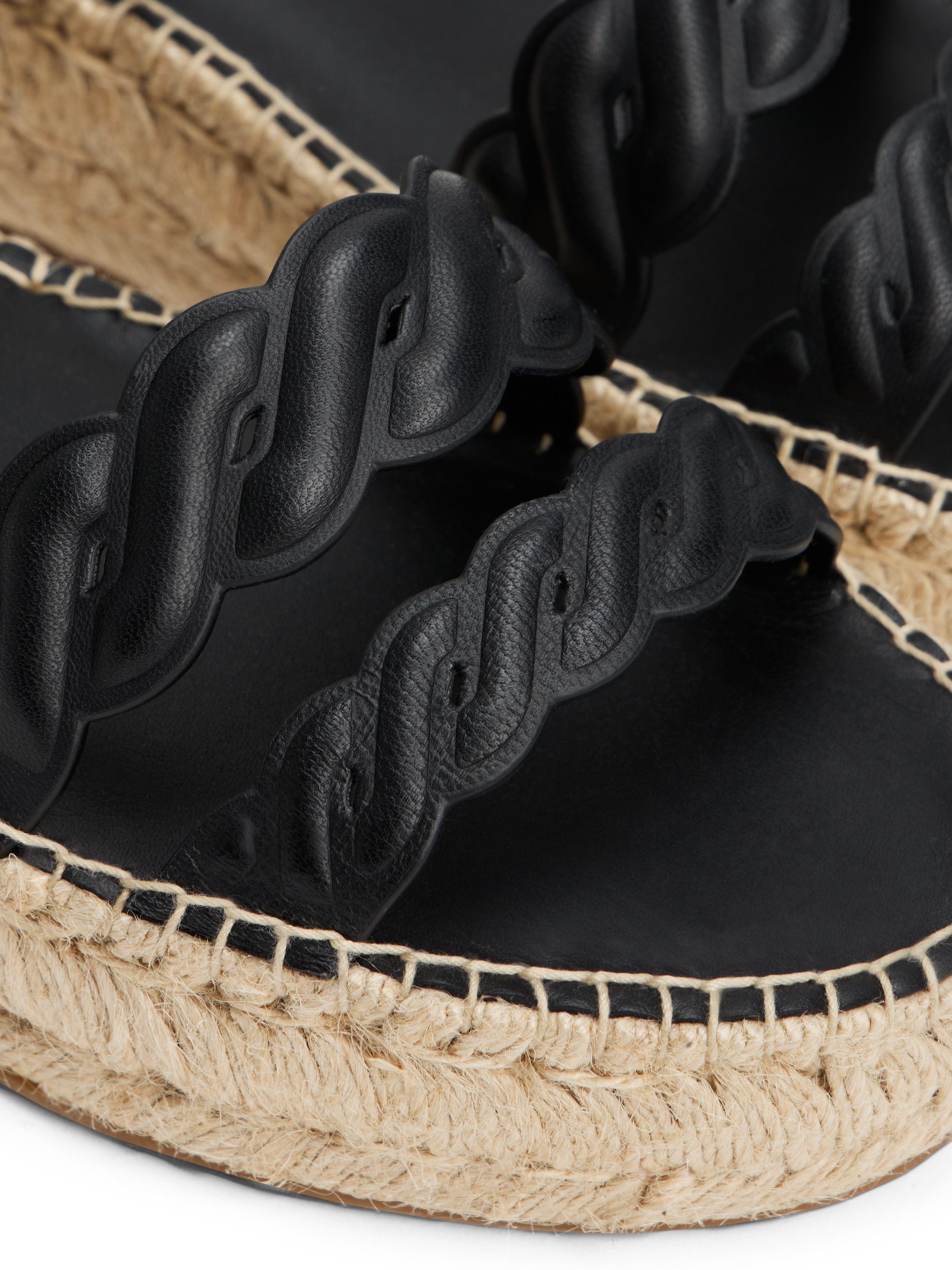 Tommy Hilfiger LEATHER ROPE REAL ESPAD SANDAL Keilsandalette, Plateau, Sommerschuh, Riemchensandale mit verstellbarer Schnalle