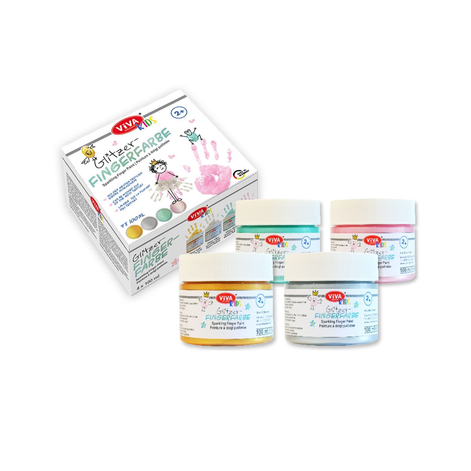 Viva Decor Fingerfarbe KIDS, 4er Set