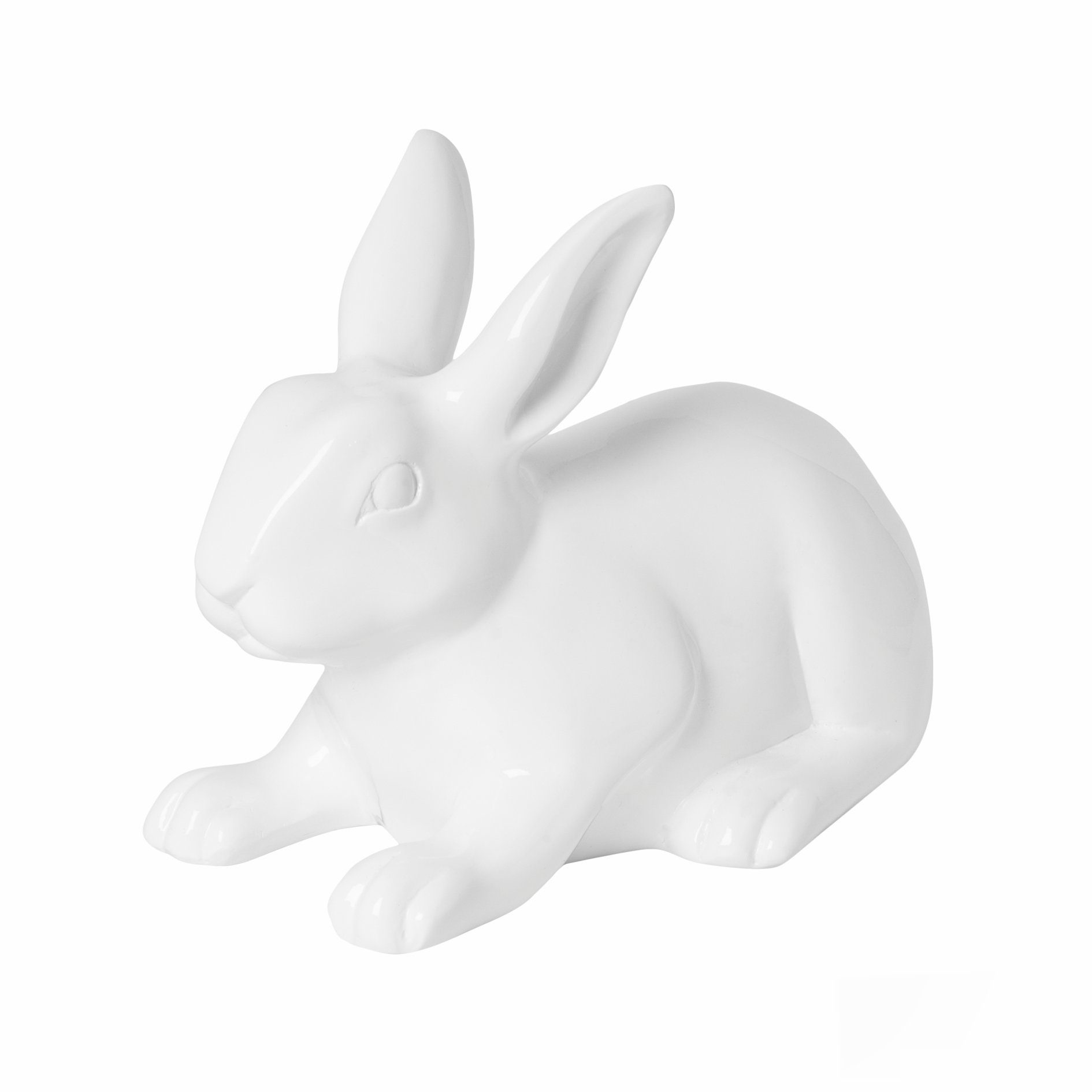 aus Weiß Deko-Hase Dekofigur MamboCat robustem Roger in E2230-S1-W S - Größe Fiberglas,