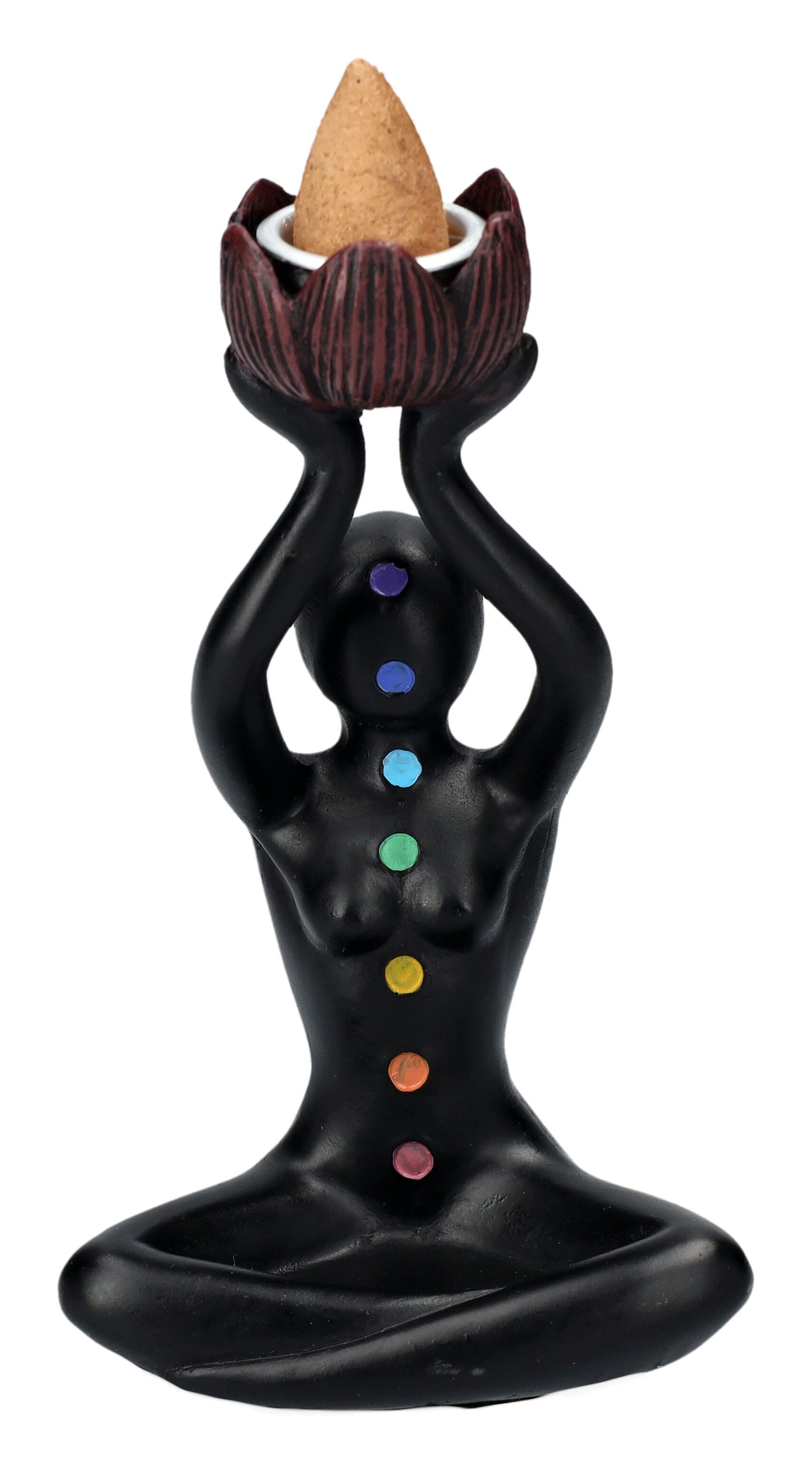 Figuren Shop GmbH Räucherkegel Backflow Räucherhalter - Chakra Figur - mystische Deko Räucherkegel