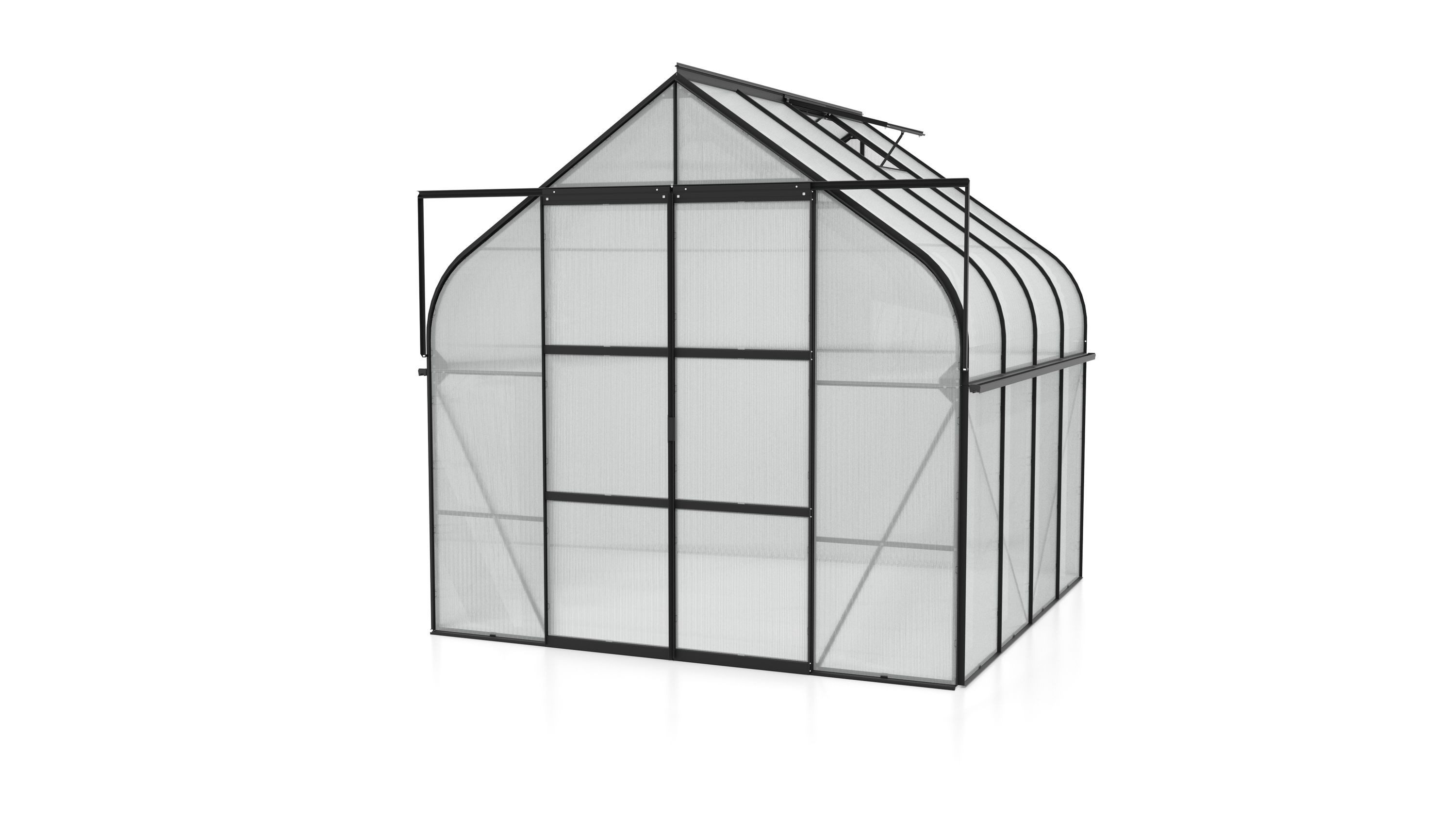 Vitavia Gewächshaus Diana 6700 HKP 4mm Schwarz Treibhaus mit 2 Dachfenster schwarz | Rabatt: 17%