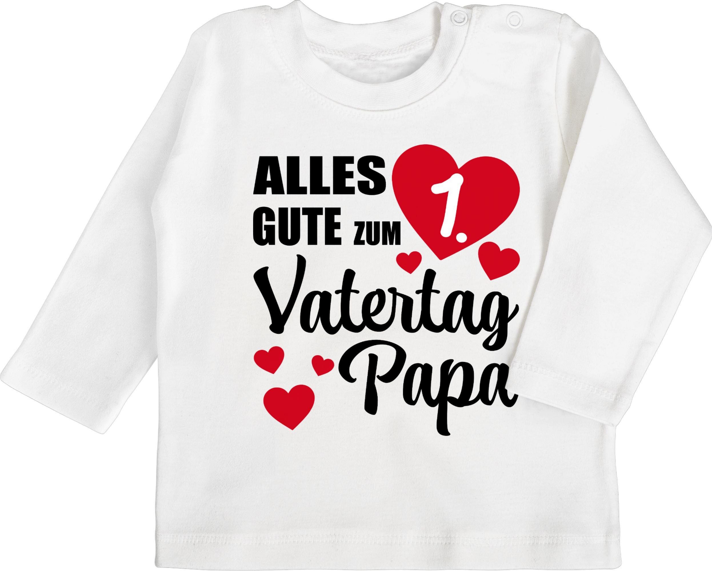 Shirtracer T-Shirt 1. Vatertag - Alles gute zum ersten Vatertag Papa Geschenk Vatertag Baby 3 Weiß | T-Shirts