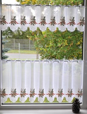 Scheibengardine Christrose, Stickereien Plauen, Stangendurchzug (1 St), transparent, Voile