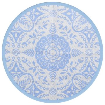Teppich Outdoor-Teppich Babyblau Ø120 cm Kunststoff Polypropylen, vidaXL, Höhe: 0 mm