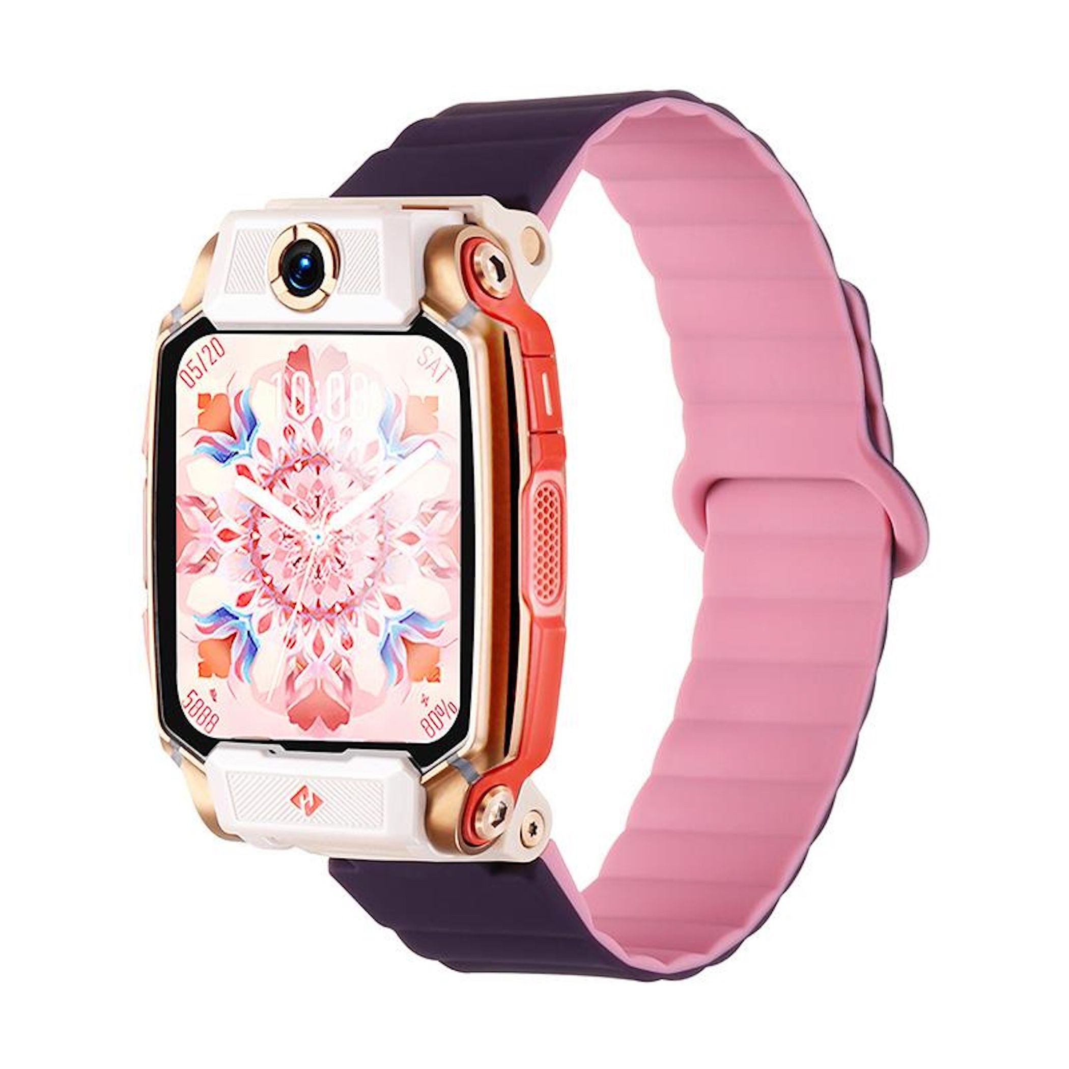 Wigento Smartwatch-Armband Für Imoo Watch Phone Series Two Color Magnetisches Silikon Armband, Magnetverschluss, zweifarbig, verstellbar