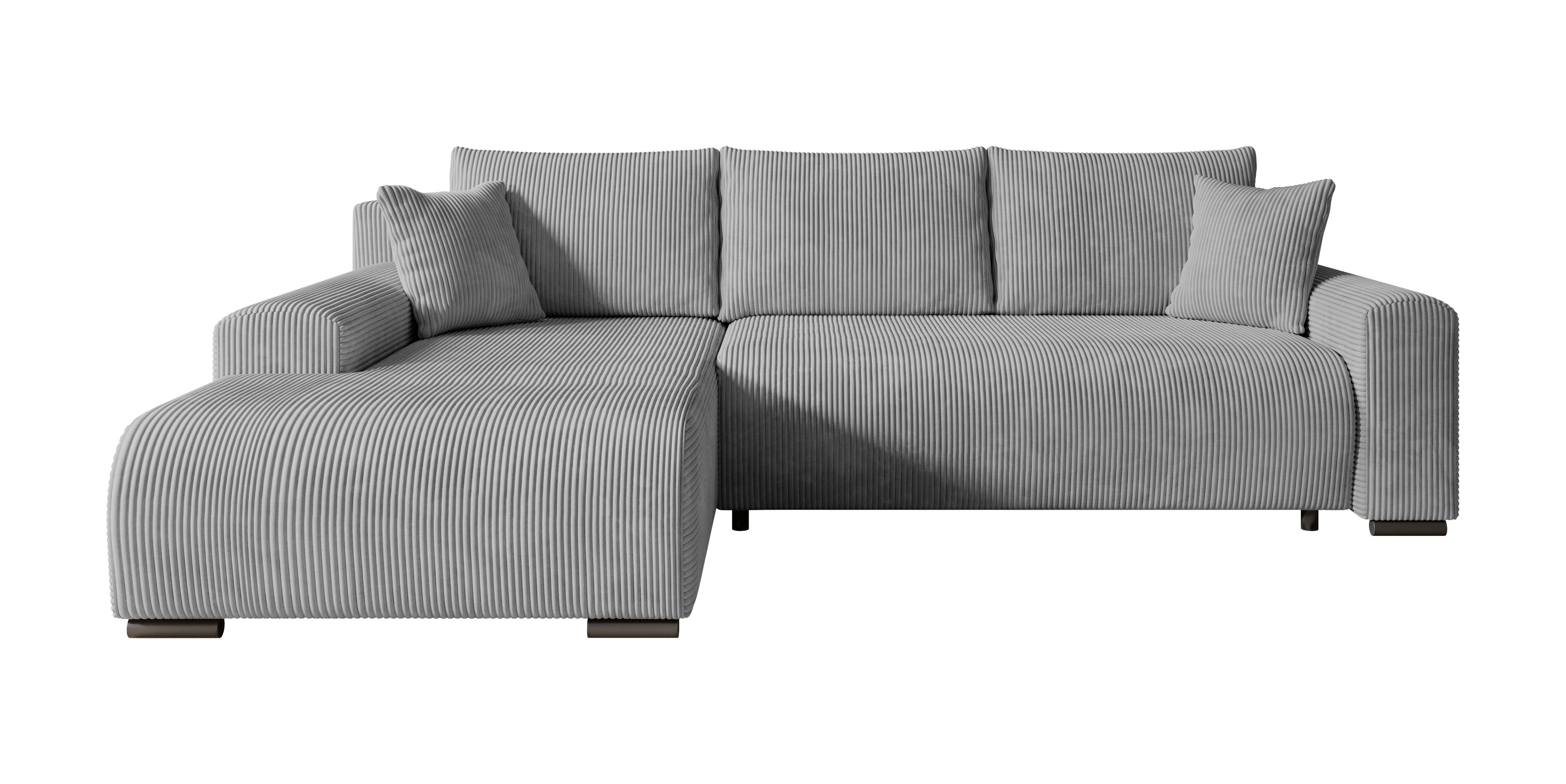 storez24 Ecksofa Ellen, mit Bettkasten und Schlaffunktion, Cordstoff, L-For günstig online kaufen